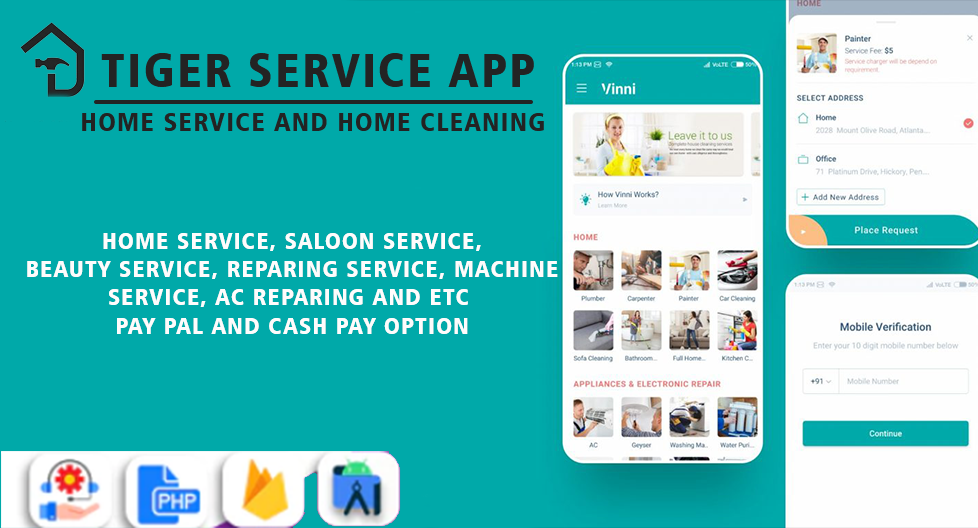 Tiger Service App - Home Service and Home Cleaning